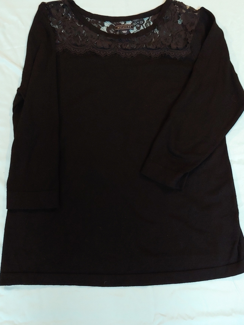 Metaphor Black Lace-Yoke Top